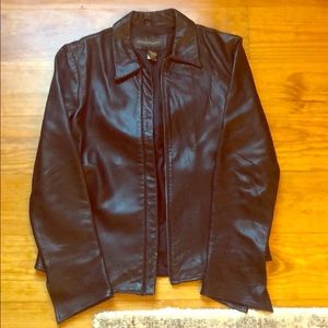 Banana republic black xs leather jacket